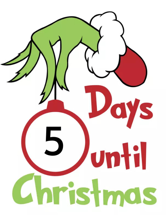 Grinch | Days Until Christmas | Countdown Løbeseddel (US Letter) template